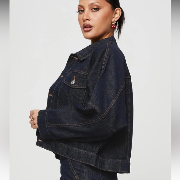 Princess Polly HUGHES JACKET DARK WASH DENIM - Picture 3 of 10